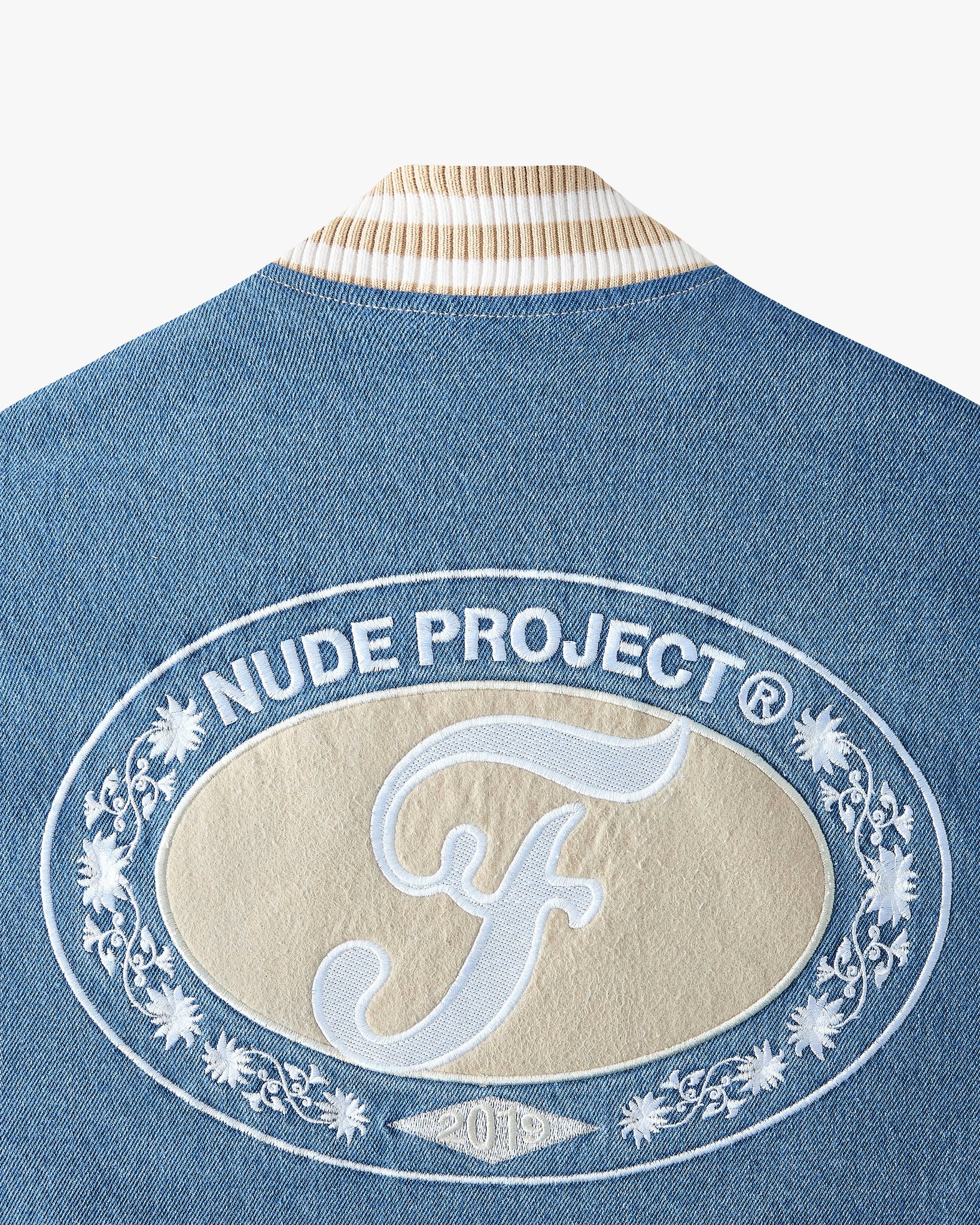 NUDE PROJECT x 545 DENIM VARSITY JACKET