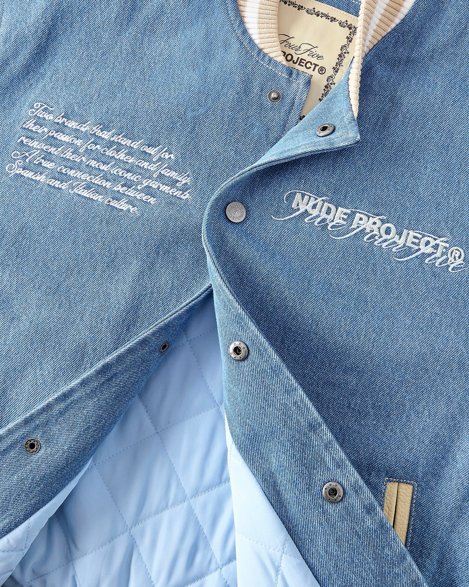 NUDE PROJECT x 545 DENIM VARSITY JACKET