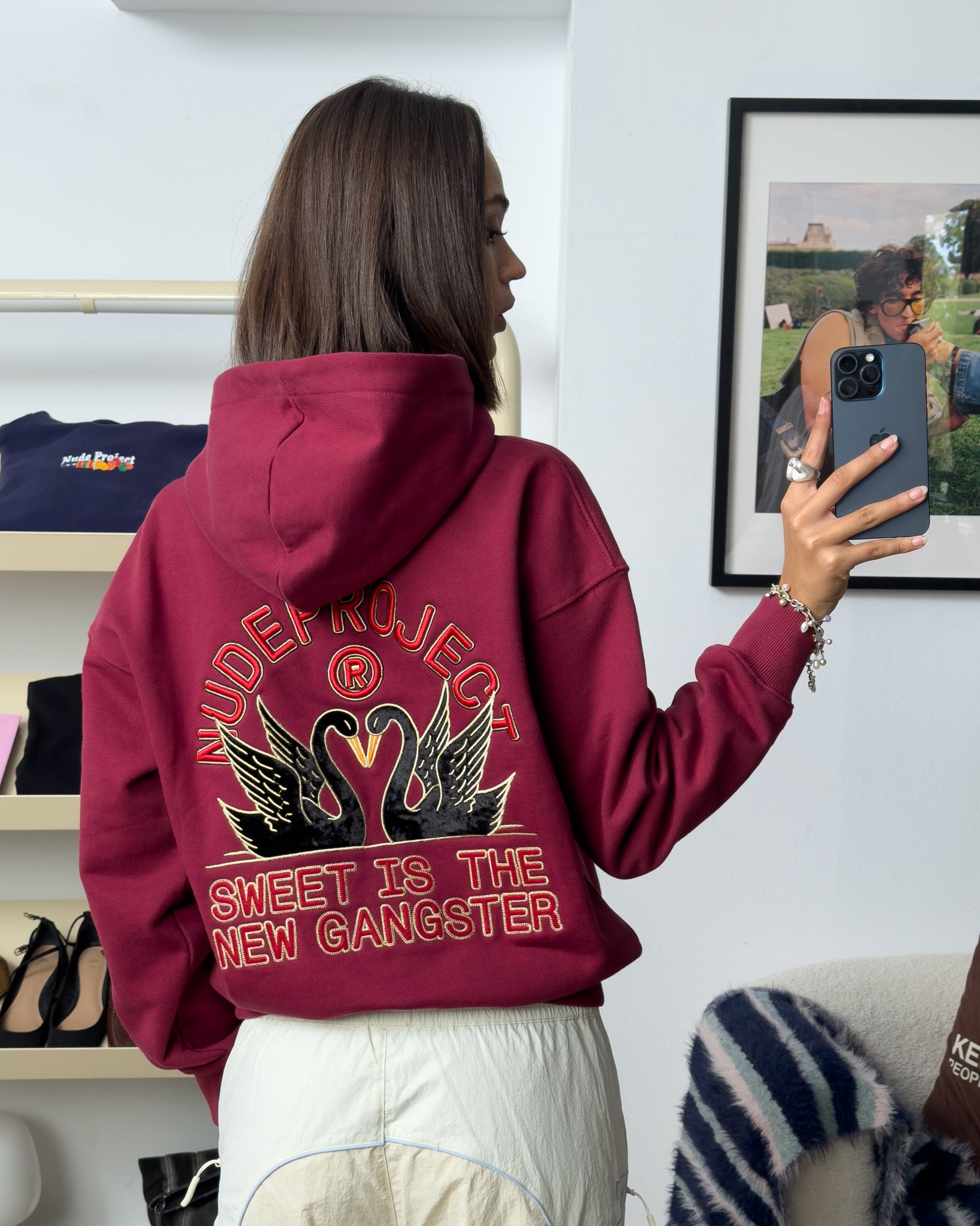 SWANS HOOD BURGUNDY