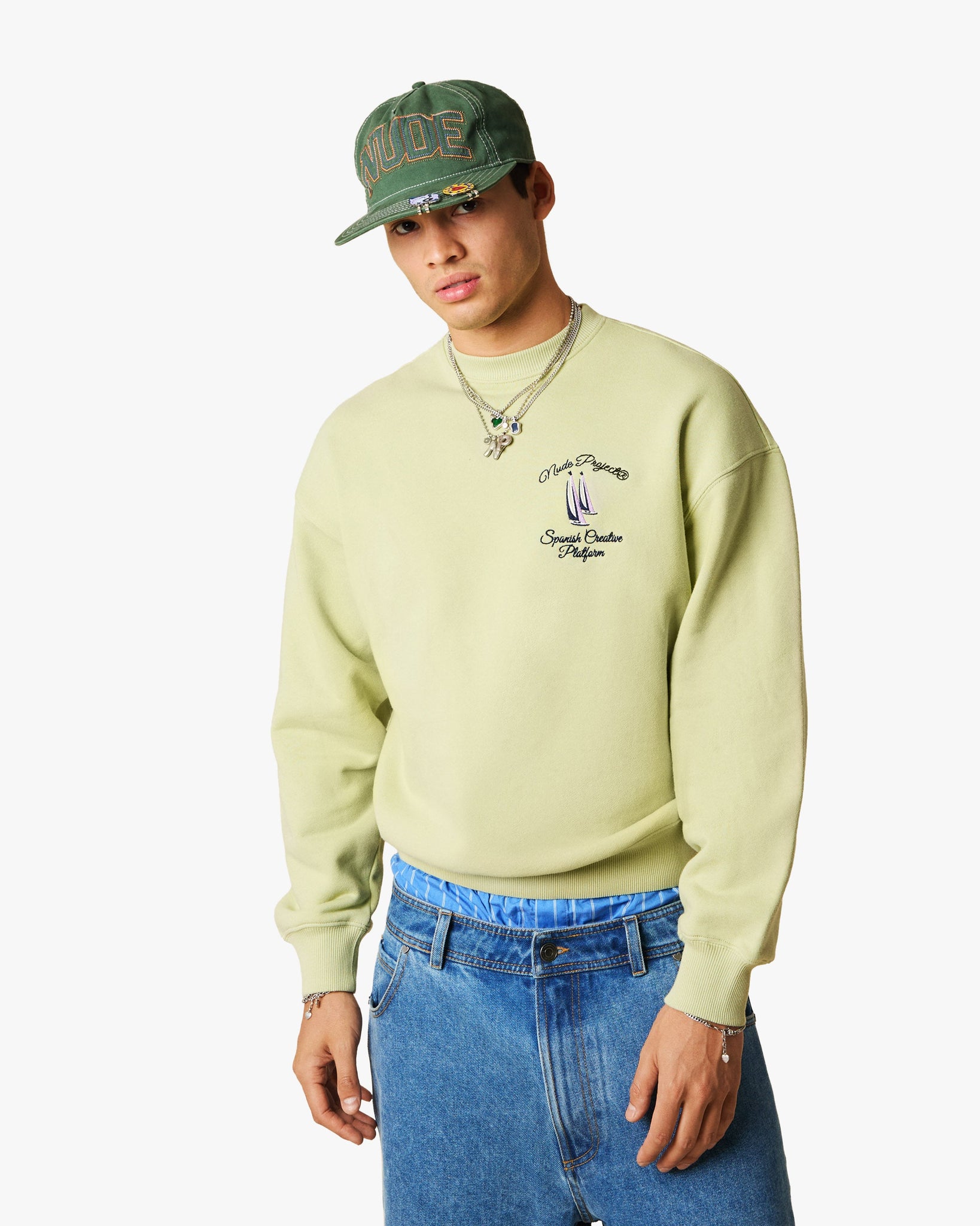 LIL BOAT CREWNECK PALE GREEN