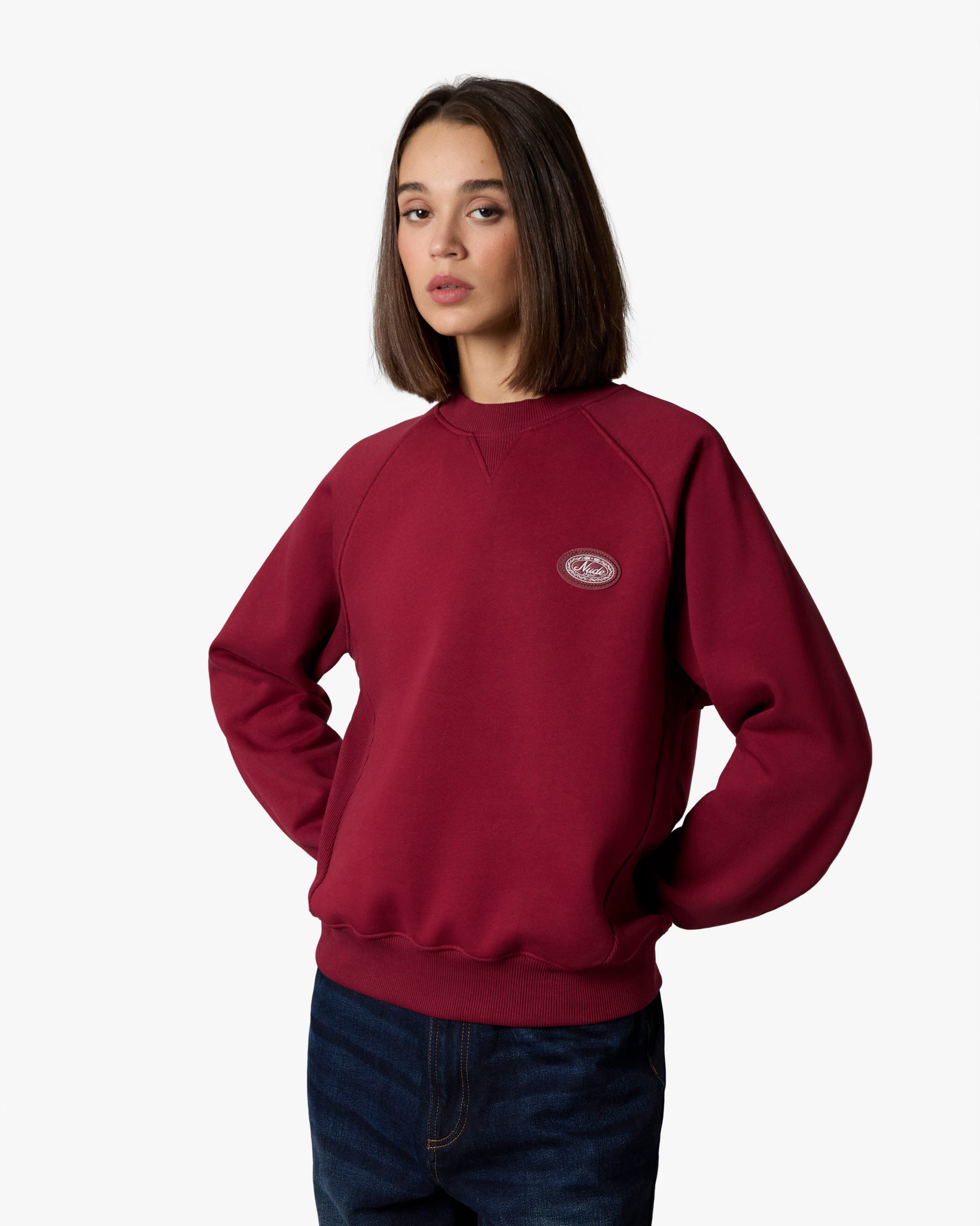 ESSENTIALS CREWNECK BURGUNDY