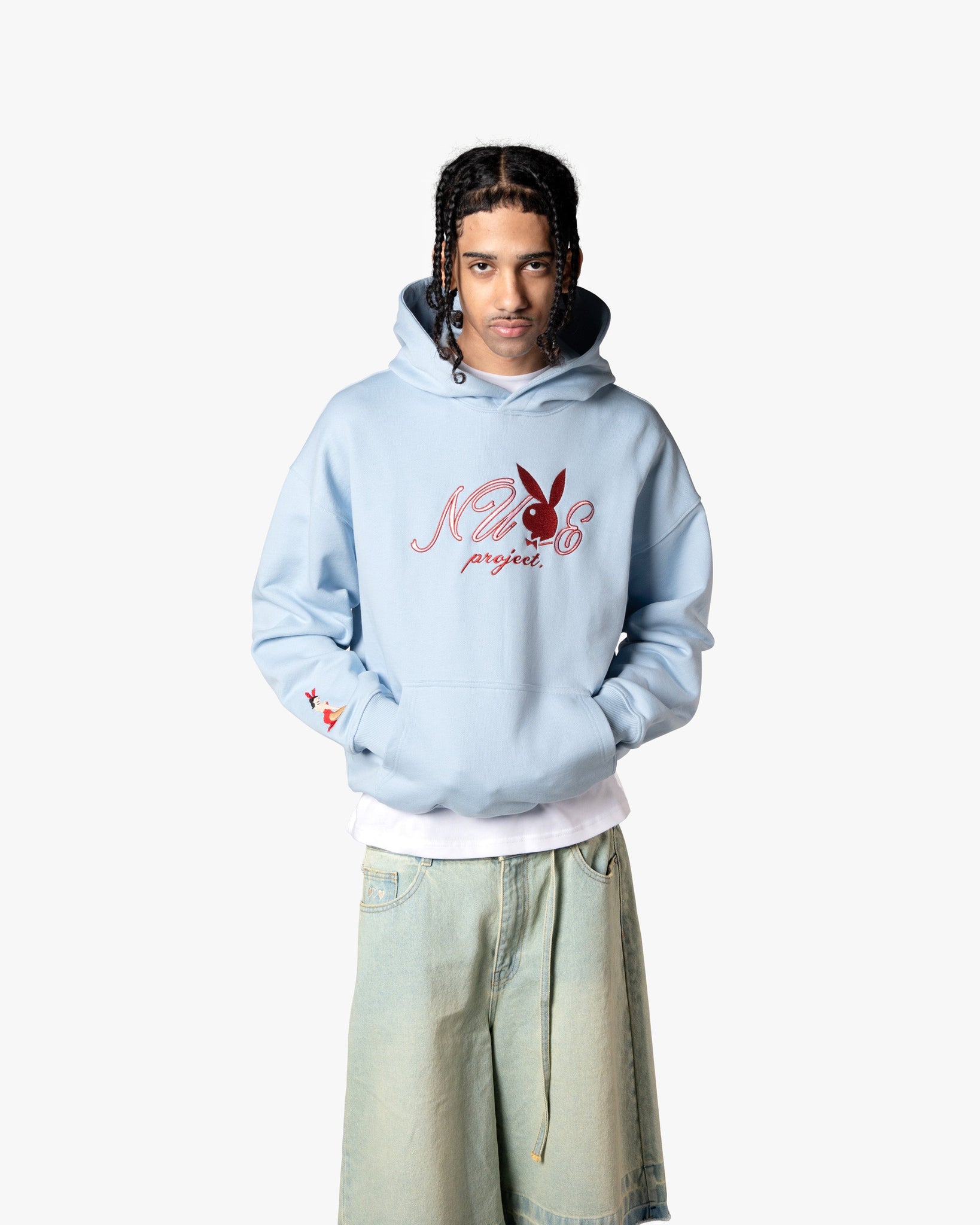 PLAYBOY VARSITY HOOD BABY BLUE