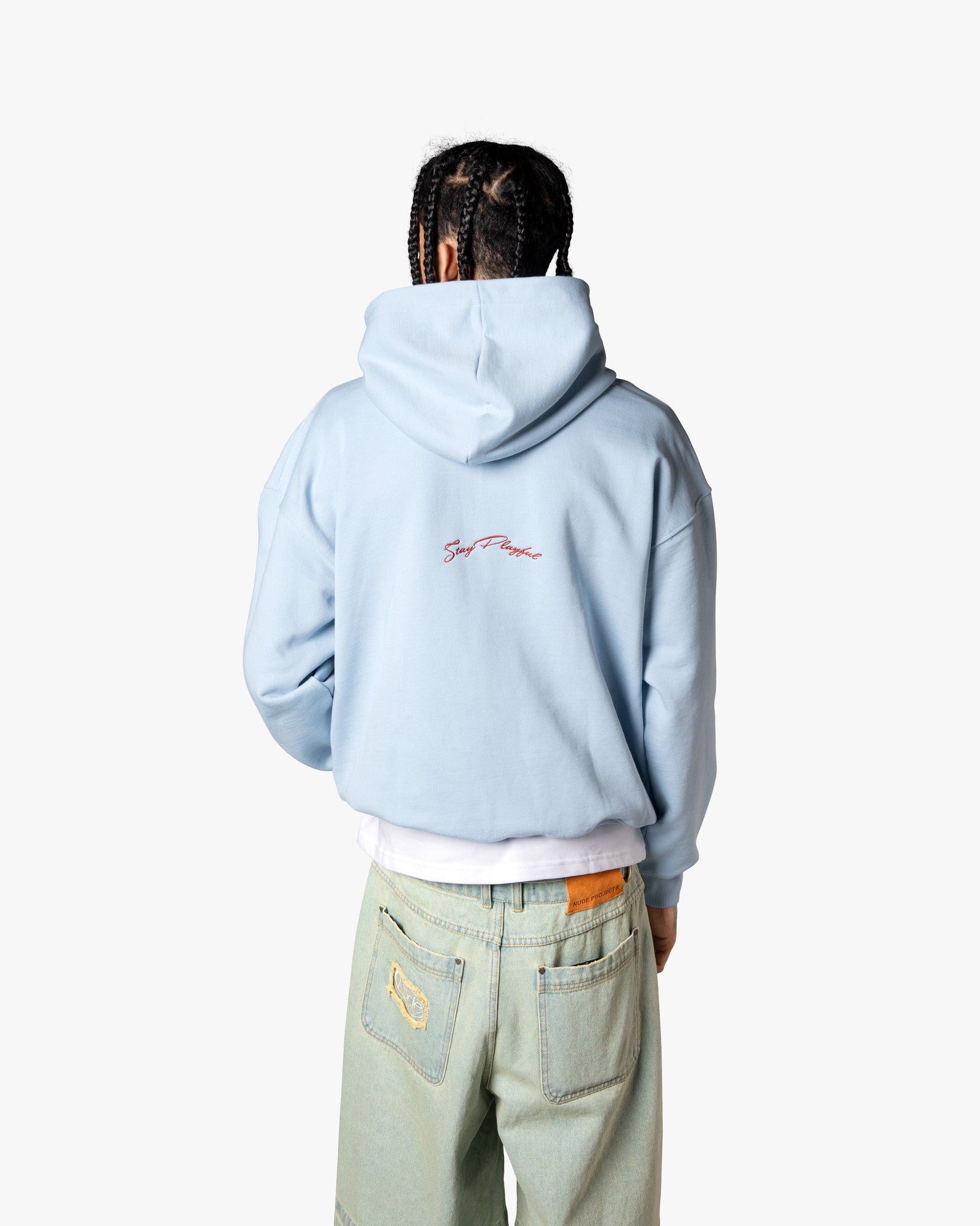 PLAYBOY VARSITY HOOD BABY BLUE