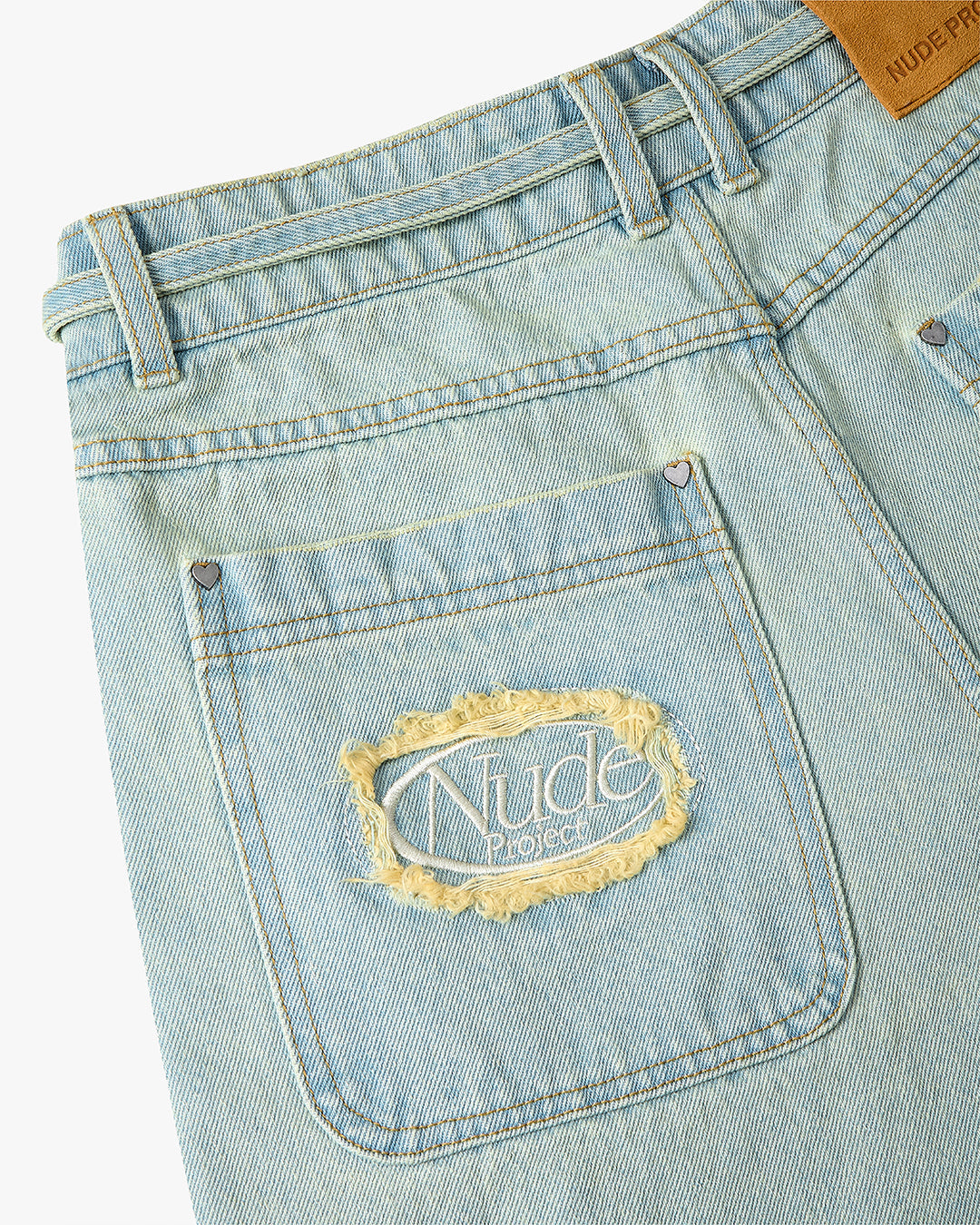 OLD BAGGY DENIM SHORTS SAND DUST