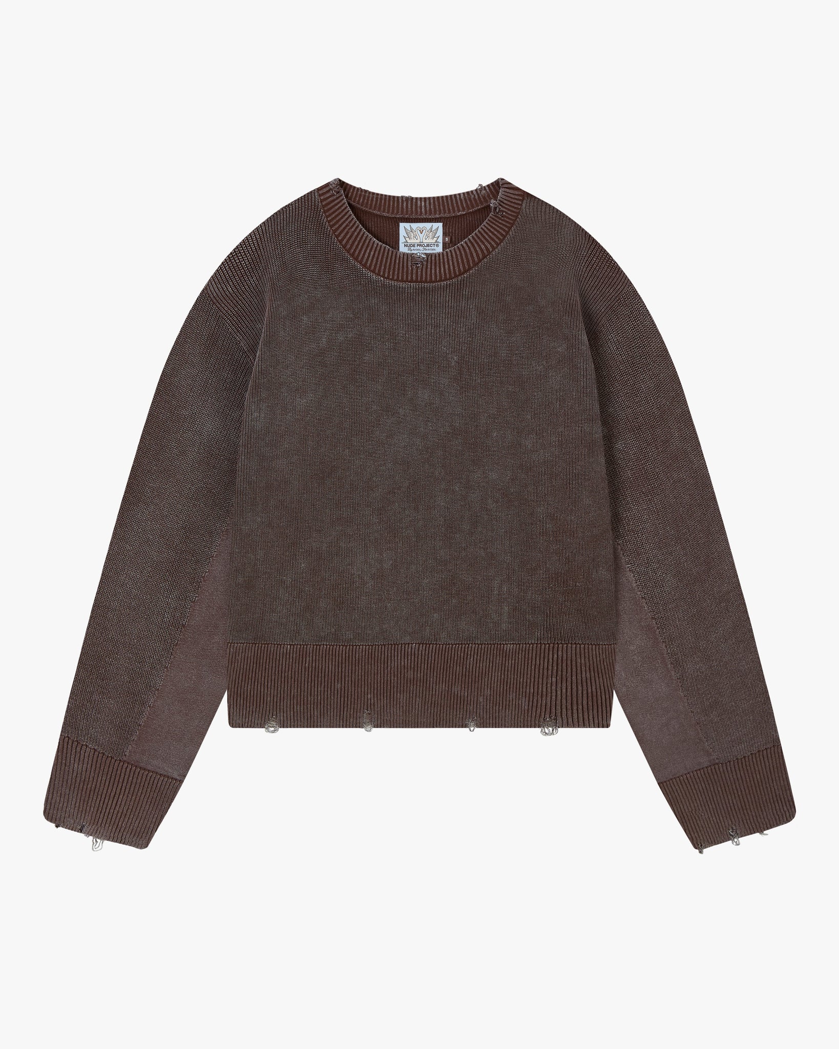 PERFECT CROP KNIT BROWN