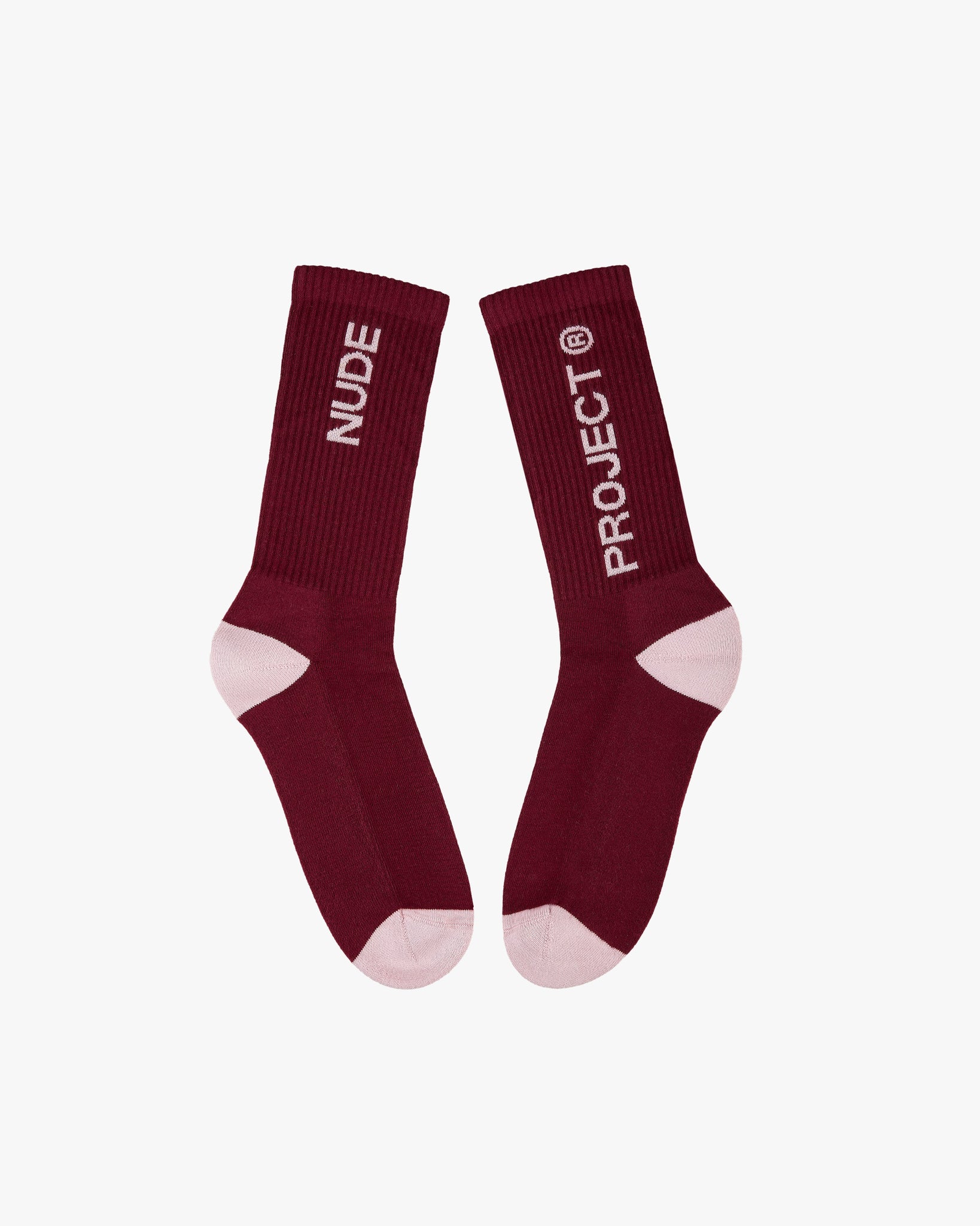 2 PACK LOGO SOCKS WHITE/BURGUNDY