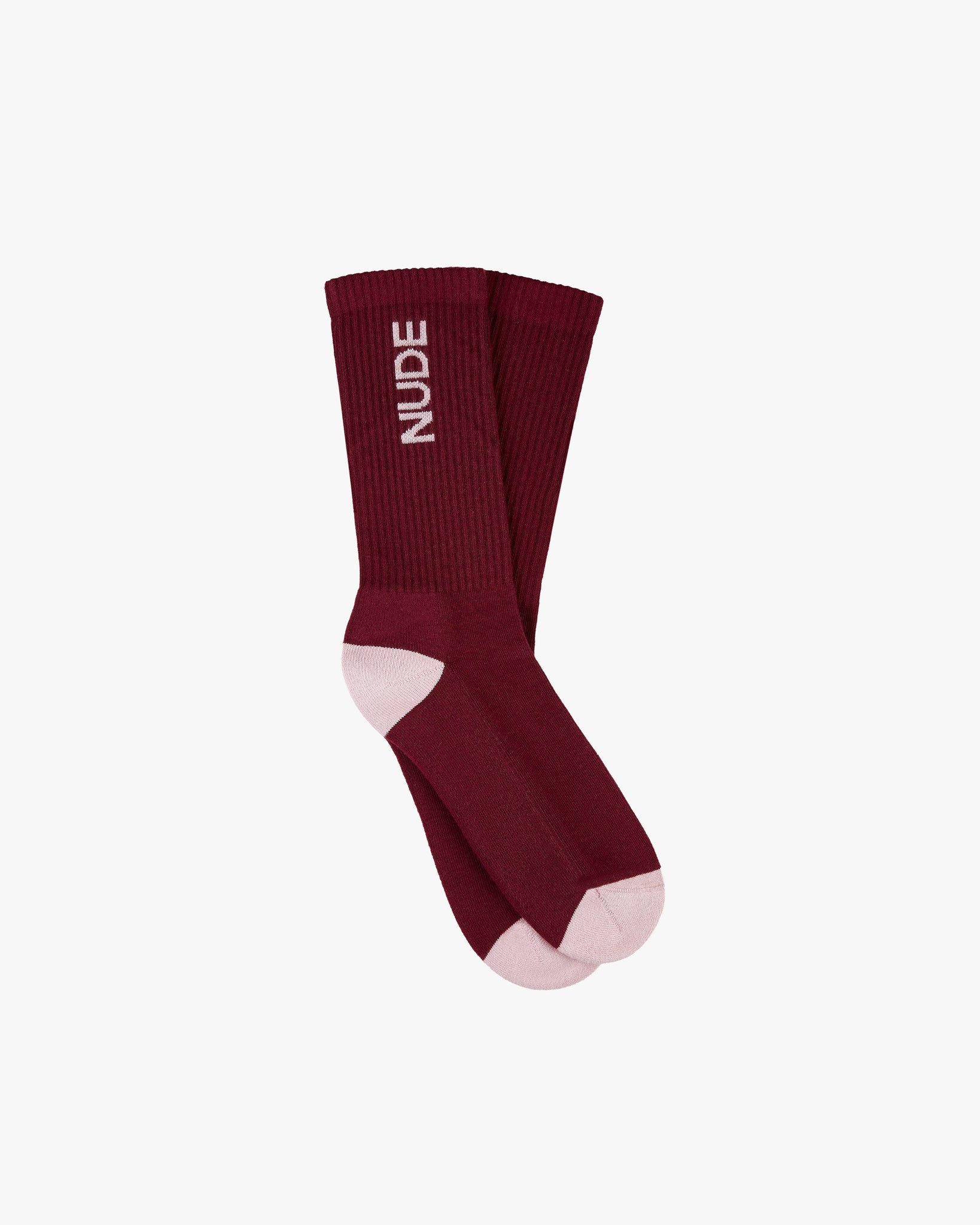 2 PACK LOGO SOCKS WHITE/BURGUNDY